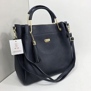 Elegant Black Handbag with Gold Accents
